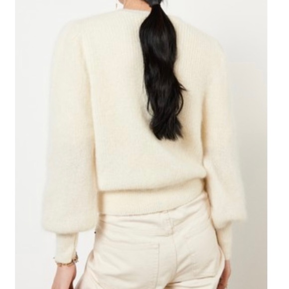 BASH BA&SH  Bayler Lady Cardigan Puff Sleeve Cardigan Statement Buttons Sezane - Picture 12 of 13